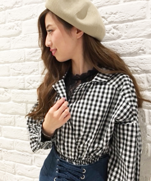 VENCEEXCHANGE（ヴァンスエクスチェンジ）の「カシュクールブラウス                   （シャツ/ブラウス・レディース・ブラック/オフホワイト・MEDIUM）」の8枚目の写真