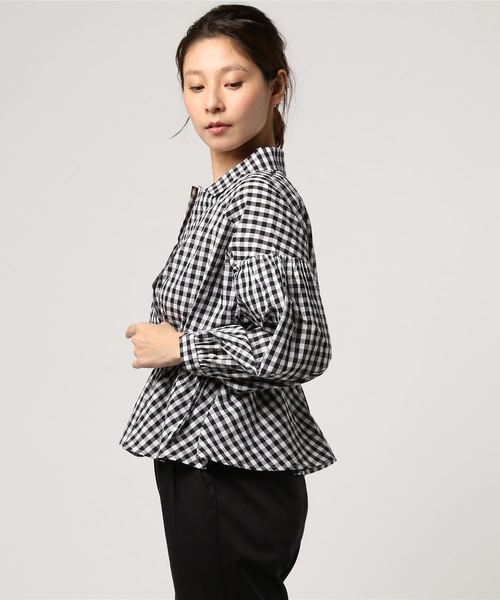 VENCEEXCHANGE（ヴァンスエクスチェンジ）の「カシュクールブラウス                   （シャツ/ブラウス・レディース・ブラック/オフホワイト・MEDIUM）」の3枚目の写真