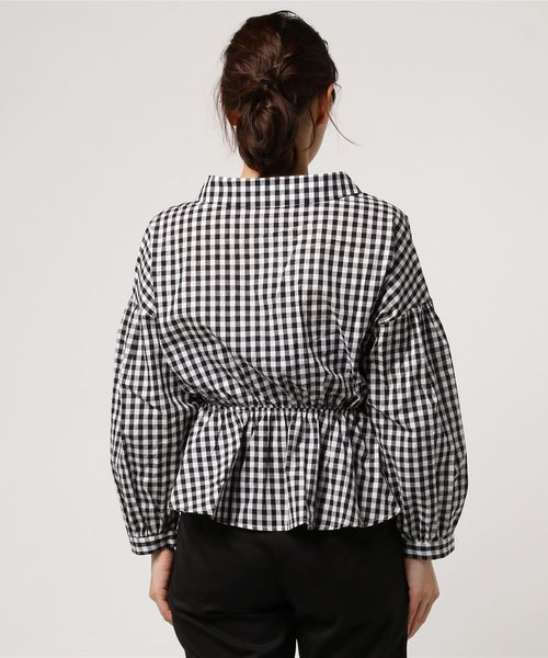 VENCEEXCHANGE（ヴァンスエクスチェンジ）の「カシュクールブラウス                   （シャツ/ブラウス・レディース・ブラック/オフホワイト・MEDIUM）」の4枚目の写真