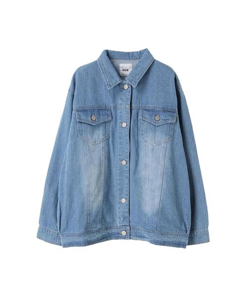 koe（コエ）の「【雑誌掲載商品】ビックデニムGジャン（デニムジャケット・レディース・インディゴブルー/ライトインディゴブルー・L/M）」の3枚目の写真