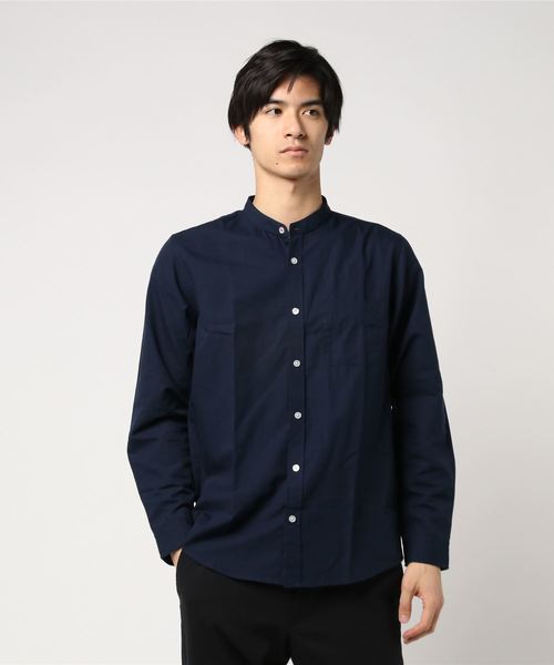 WEGO（ウィゴー）の「WEGO/フランスリネンバンドカラーシャツ（シャツ/ブラウス・メンズ・ライトグレー/ネイビー/ホワイト・LARGE/MEDIUM/SMALL）」の17枚目の写真