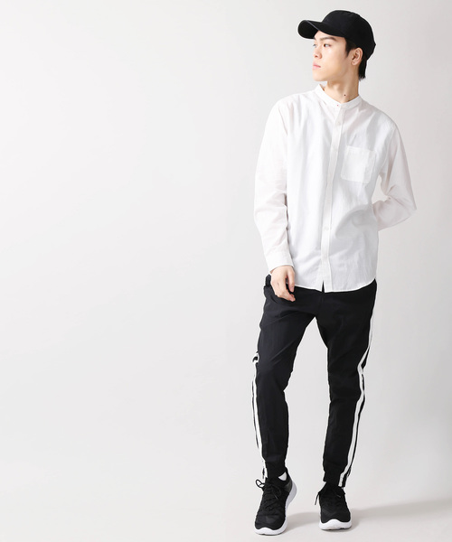 WEGO（ウィゴー）の「WEGO/フランスリネンバンドカラーシャツ（シャツ/ブラウス・メンズ・ライトグレー/ネイビー/ホワイト・LARGE/MEDIUM/SMALL）」の6枚目の写真