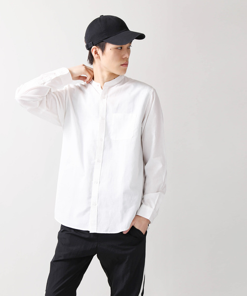 WEGO（ウィゴー）の「WEGO/フランスリネンバンドカラーシャツ（シャツ/ブラウス・メンズ・ライトグレー/ネイビー/ホワイト・LARGE/MEDIUM/SMALL）」の7枚目の写真