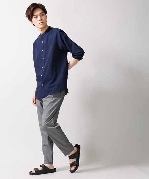 WEGO（ウィゴー）の「WEGO/フランスリネンバンドカラーシャツ（シャツ/ブラウス・メンズ・ライトグレー/ネイビー/ホワイト・LARGE/MEDIUM/SMALL）」の12枚目の写真