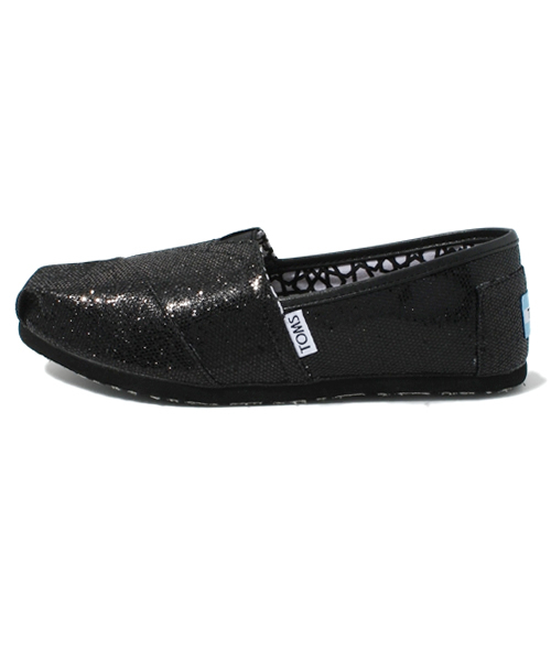 TOMS（トムス）の「2013 トムス レディース グリッター ラメ スリッポン TOMS W CLSC Glitters（スニーカー・レディース・ブラック/シルバー・23cm/23.5cm/24cm/24.5cm）」の3枚目の写真