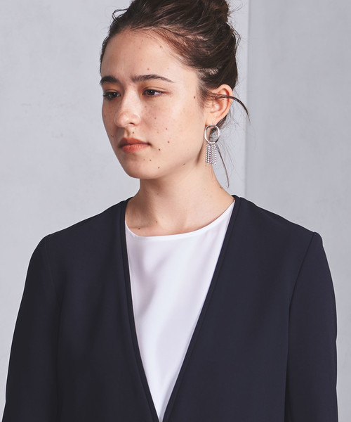 UNITED ARROWS（ユナイテッドアローズ）の「○UBCB TA/P パイピング Vノーカラージャケット 18AW ◆（ノーカラージャケット・レディース・ライトブルー/ネイビー・40/34/38/36）」の6枚目の写真