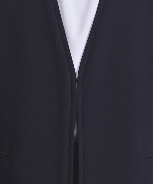 UNITED ARROWS（ユナイテッドアローズ）の「○UBCB TA/P パイピング Vノーカラージャケット 18AW ◆（ノーカラージャケット・レディース・ライトブルー/ネイビー・40/34/38/36）」の10枚目の写真