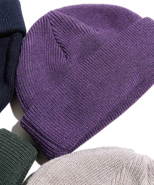 WEGO(ウィゴー)の「WEGO/ショートニットキャップ(ニットキャップ/ビーニー・メンズ・ブラック/パープル/ネイビー/グレー/ブラウン/ダークグリーン/ワイン/サックスブルー/ライトピンク/ライトパープル・FREE)」の8枚目の写真