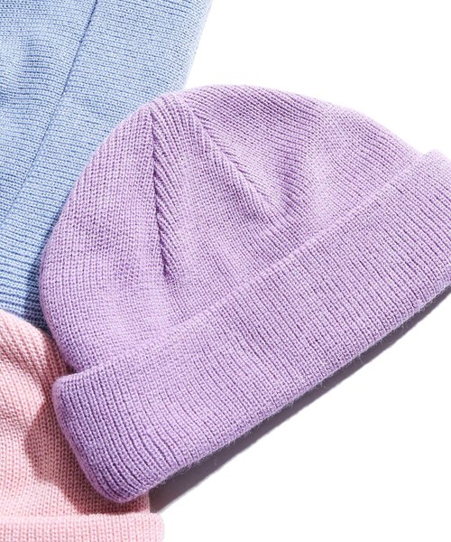 WEGO(ウィゴー)の「WEGO/ショートニットキャップ(ニットキャップ/ビーニー・メンズ・ブラック/パープル/ネイビー/グレー/ブラウン/ダークグリーン/ワイン/サックスブルー/ライトピンク/ライトパープル・FREE)」の9枚目の写真