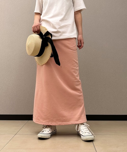 aimoha(アイモハ)の「コットンスウェットマキシスカート (LV)(スカート・レディース・ブラック/ダークグレー/ネイビー/ブルー/グレー/グレイッシュベージュ/ライトグリーン/ピンク/オフホワイト/ベージュ/ダークグリーン/チョコ・S/M/L/XL)」の12枚目の写真