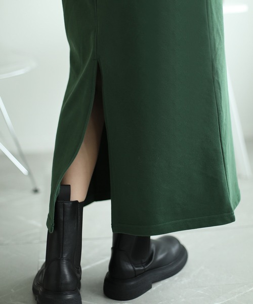 aimoha(アイモハ)の「コットンスウェットマキシスカート (LV)(スカート・レディース・ブラック/ダークグレー/ネイビー/ブルー/グレー/グレイッシュベージュ/ライトグリーン/ピンク/オフホワイト/ベージュ/ダークグリーン/チョコ・S/M/L/XL)」の13枚目の写真