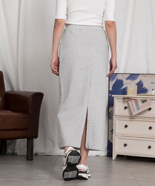 aimoha(アイモハ)の「コットンスウェットマキシスカート (LV)(スカート・レディース・ブラック/ダークグレー/ネイビー/ブルー/グレー/グレイッシュベージュ/ライトグリーン/ピンク/オフホワイト/ベージュ/ダークグリーン/チョコ・S/M/L/XL)」の19枚目の写真