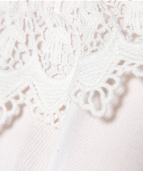 BEAMS BOY（ビームスボーイ）の「□BEAMS BOY / 襟袖レース サテンヴィンテージブラウス（シャツ/ブラウス・レディース・ホワイト/ワイン/ネイビー・ONE SIZE）」の10枚目の写真