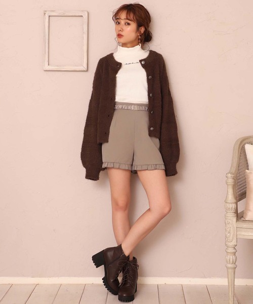 one after another NICE CLAUP（ワンアフターアナザーナイスクラップ）の「ベルト付き裾フリルショートパンツ（その他パンツ・レディース・ブラック/ブラック系その他/グレー系その他/チェック・FREE）」の11枚目の写真