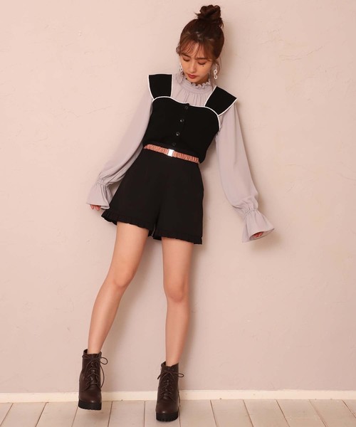one after another NICE CLAUP（ワンアフターアナザーナイスクラップ）の「ベルト付き裾フリルショートパンツ（その他パンツ・レディース・ブラック/ブラック系その他/グレー系その他/チェック・FREE）」の13枚目の写真