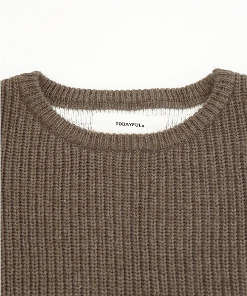 TODAYFUL（トゥデイフル）の「ワッフルレイヤードニット（ニット/セーター・レディース・グレー/モカ・FREE）」の14枚目の写真
