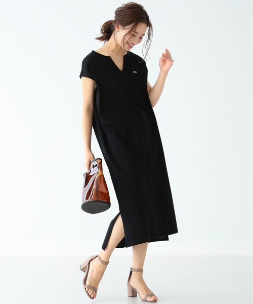 B:MING by BEAMS（ビーミングバイビームス）の「LACOSTE × B:MING by BEAMS / 別注 ヘビーピケ ワンピース 19SS（ワンピース・レディース・ブラック/ベージュ/グリーン系その他・36/34）」の9枚目の写真