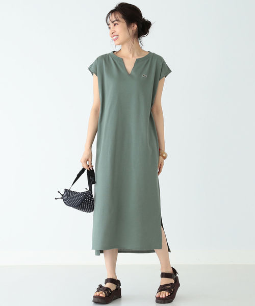 B:MING by BEAMS（ビーミングバイビームス）の「LACOSTE × B:MING by BEAMS / 別注 ヘビーピケ ワンピース 19SS（ワンピース・レディース・ブラック/ベージュ/グリーン系その他・36/34）」の5枚目の写真