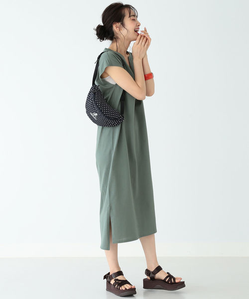 B:MING by BEAMS（ビーミングバイビームス）の「LACOSTE × B:MING by BEAMS / 別注 ヘビーピケ ワンピース 19SS（ワンピース・レディース・ブラック/ベージュ/グリーン系その他・36/34）」の7枚目の写真