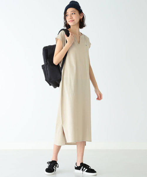 B:MING by BEAMS（ビーミングバイビームス）の「LACOSTE × B:MING by BEAMS / 別注 ヘビーピケ ワンピース 19SS（ワンピース・レディース・ブラック/ベージュ/グリーン系その他・36/34）」の4枚目の写真