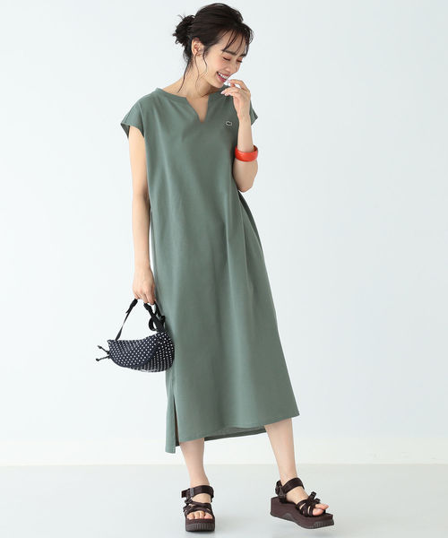 B:MING by BEAMS（ビーミングバイビームス）の「LACOSTE × B:MING by BEAMS / 別注 ヘビーピケ ワンピース 19SS（ワンピース・レディース・ブラック/ベージュ/グリーン系その他・36/34）」の3枚目の写真