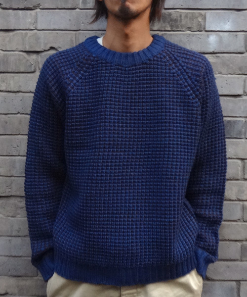 CIAOPANIC(チャオパニック)の「【Ciaopanic】ワッフル調C/N(ニット/セーター・メンズ・ネイビー/ホワイト/グリーン・MEDIUM/LARGE)」の3枚目の写真
