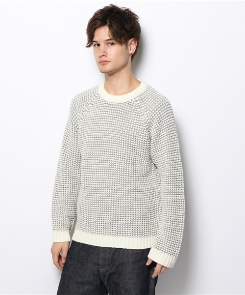 CIAOPANIC(チャオパニック)の「【Ciaopanic】ワッフル調C/N(ニット/セーター・メンズ・ネイビー/ホワイト/グリーン・MEDIUM/LARGE)」の6枚目の写真