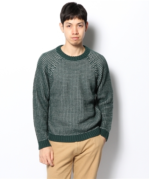 CIAOPANIC(チャオパニック)の「【Ciaopanic】ワッフル調C/N(ニット/セーター・メンズ・ネイビー/ホワイト/グリーン・MEDIUM/LARGE)」の7枚目の写真