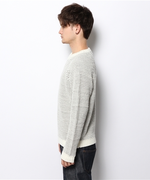 CIAOPANIC(チャオパニック)の「【Ciaopanic】ワッフル調C/N(ニット/セーター・メンズ・ネイビー/ホワイト/グリーン・MEDIUM/LARGE)」の8枚目の写真