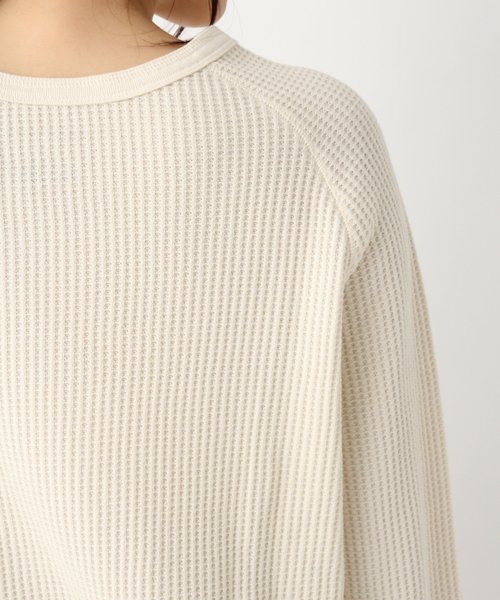 GLOBAL WORK（グローバルワーク）の「【UVカット】USAワッフルチュニックT/822623（Tシャツ/カットソー・レディース・ベージュ/ネイビー/オフホワイト/ライトピンク・MEDIUM/LARGE）」の18枚目の写真