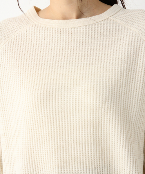 GLOBAL WORK（グローバルワーク）の「【UVカット】USAワッフルチュニックT/822623（Tシャツ/カットソー・レディース・ベージュ/ネイビー/オフホワイト/ライトピンク・MEDIUM/LARGE）」の21枚目の写真