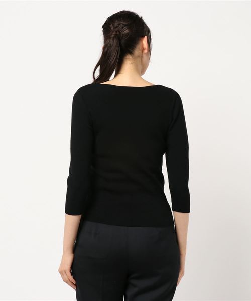 FREE'S MART（フリーズマート）の「七分袖総針Ｖネックニット（ニット/セーター・レディース・ホワイト/ブラック/パープル/ブルー/ホワイト系その他・FREE）」の6枚目の写真