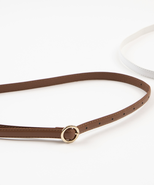 WEGO（ウィゴー）の「WEGO/カラーリング細ベルト（ベルト・レディース・ホワイト/ブラック/レッド/ブラウン/シルバー・FREE）」の3枚目の写真