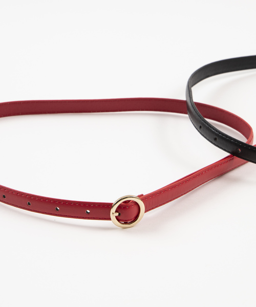 WEGO（ウィゴー）の「WEGO/カラーリング細ベルト（ベルト・レディース・ホワイト/ブラック/レッド/ブラウン/シルバー・FREE）」の4枚目の写真