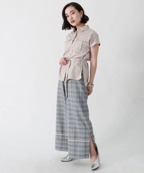 &g'aime（アンジェム）の「【&g'aime】サファリチュニックシャツ（シャツ/ブラウス・レディース・ベージュ/カーキ/オレンジ・FREE）」の4枚目の写真