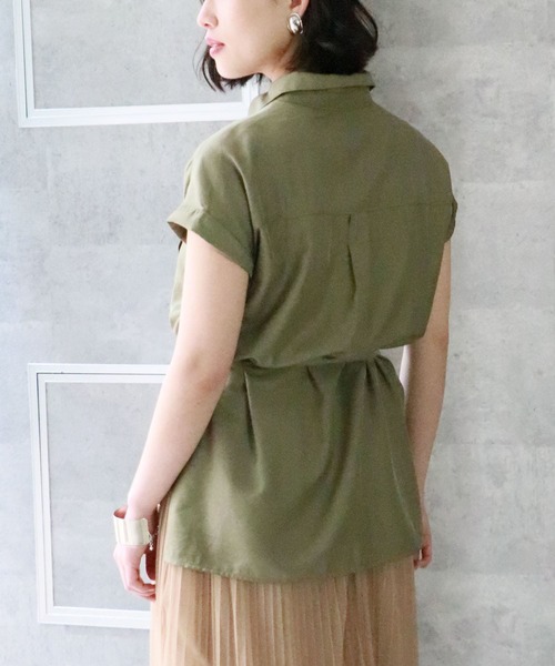 &g'aime（アンジェム）の「【&g'aime】サファリチュニックシャツ（シャツ/ブラウス・レディース・ベージュ/カーキ/オレンジ・FREE）」の9枚目の写真