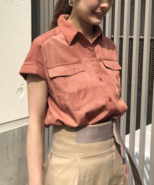 &g'aime（アンジェム）の「【&g'aime】サファリチュニックシャツ（シャツ/ブラウス・レディース・ベージュ/カーキ/オレンジ・FREE）」の11枚目の写真