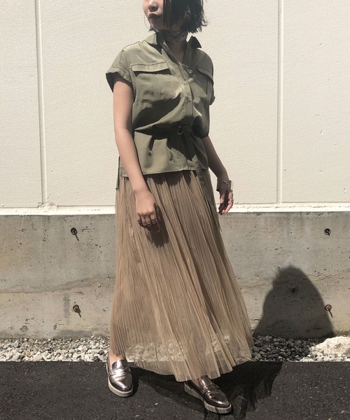 &g'aime（アンジェム）の「【&g'aime】サファリチュニックシャツ（シャツ/ブラウス・レディース・ベージュ/カーキ/オレンジ・FREE）」の22枚目の写真