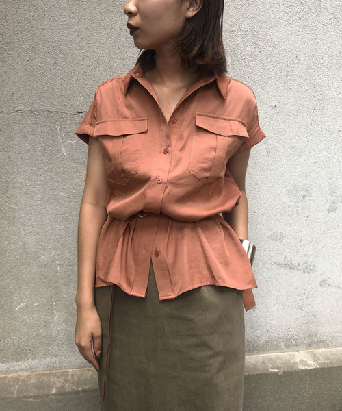 &g'aime（アンジェム）の「【&g'aime】サファリチュニックシャツ（シャツ/ブラウス・レディース・ベージュ/カーキ/オレンジ・FREE）」の18枚目の写真