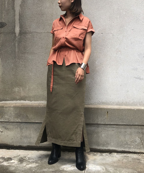 &g'aime（アンジェム）の「【&g'aime】サファリチュニックシャツ（シャツ/ブラウス・レディース・ベージュ/カーキ/オレンジ・FREE）」の17枚目の写真