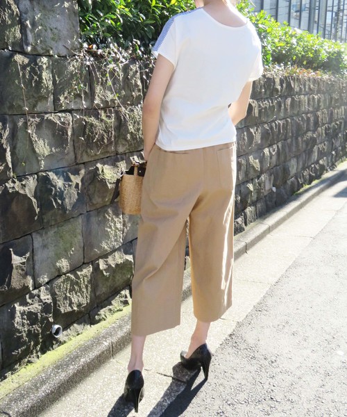 vingtrois（バントロア）の「【vingtrois】前リボン結びストライプカットソーブラウス（Tシャツ/カットソー・レディース・ホワイト×ブルー/ホワイト×ブラック/ブラック×ブラック/イエロー系その他・M）」の6枚目の写真