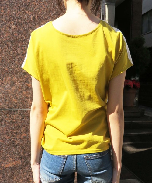 vingtrois（バントロア）の「【vingtrois】前リボン結びストライプカットソーブラウス（Tシャツ/カットソー・レディース・ホワイト×ブルー/ホワイト×ブラック/ブラック×ブラック/イエロー系その他・M）」の16枚目の写真