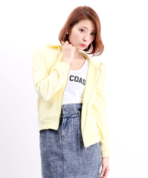 WEGO（ウィゴー）の「WEGO/ZIPパーカー（パーカー・レディース・杢グレー/ブルー/ライトパープル/ライトイエロー・FREE）」の4枚目の写真