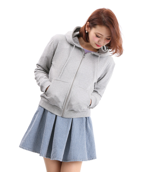 WEGO（ウィゴー）の「WEGO/ZIPパーカー（パーカー・レディース・杢グレー/ブルー/ライトパープル/ライトイエロー・FREE）」の7枚目の写真