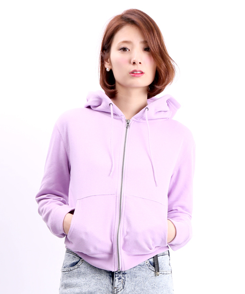 WEGO（ウィゴー）の「WEGO/ZIPパーカー（パーカー・レディース・杢グレー/ブルー/ライトパープル/ライトイエロー・FREE）」の6枚目の写真