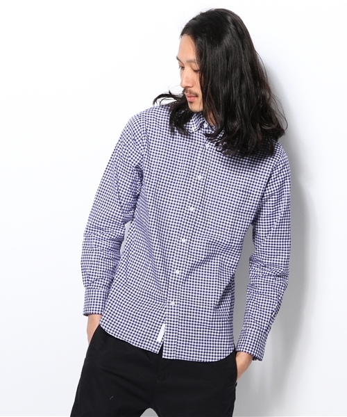 BEAUTY&YOUTH UNITED ARROWS(ビューティーアンドユースユナイテッドアローズ)の「BY オックスフォード ギンガムチェックシャツ BD(Regular)◆(シャツ/ブラウス・メンズ・ブラック/ロイヤルブルー/オレンジ・X-SMALL/SMALL/X-LARGE/MEDIUM/LARGE)」の1枚目の写真
