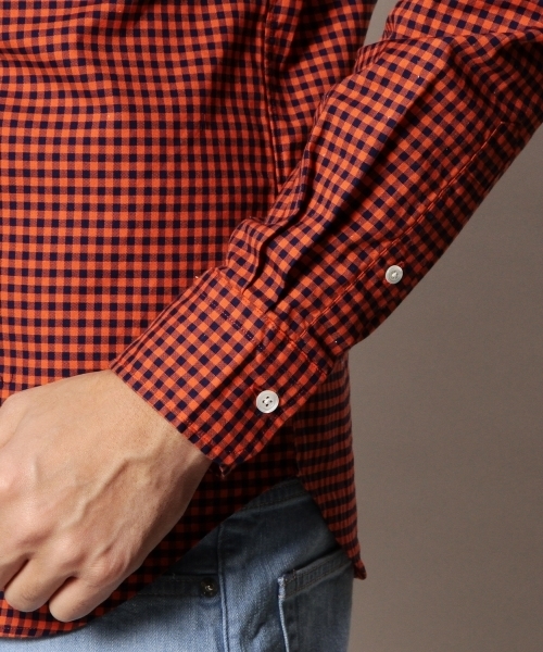 BEAUTY&YOUTH UNITED ARROWS(ビューティーアンドユースユナイテッドアローズ)の「BY オックスフォード ギンガムチェックシャツ BD(Regular)◆(シャツ/ブラウス・メンズ・ブラック/ロイヤルブルー/オレンジ・X-SMALL/SMALL/X-LARGE/MEDIUM/LARGE)」の6枚目の写真