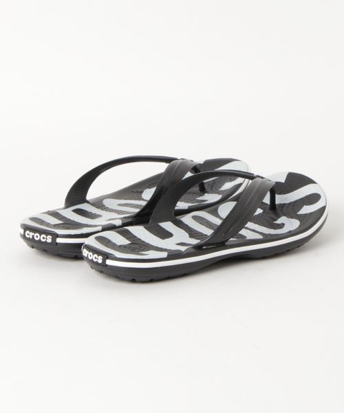 crocs(クロックス)の「crocs クロックス 205943-066 Crocband Printed Flip Black/White(サンダル・メンズ・ブラック系その他・23.0cm/24.0cm/25.0cm/26.0cm/27.0cm/28.0cm/29.0cm/22.0cm)」の2枚目の写真
