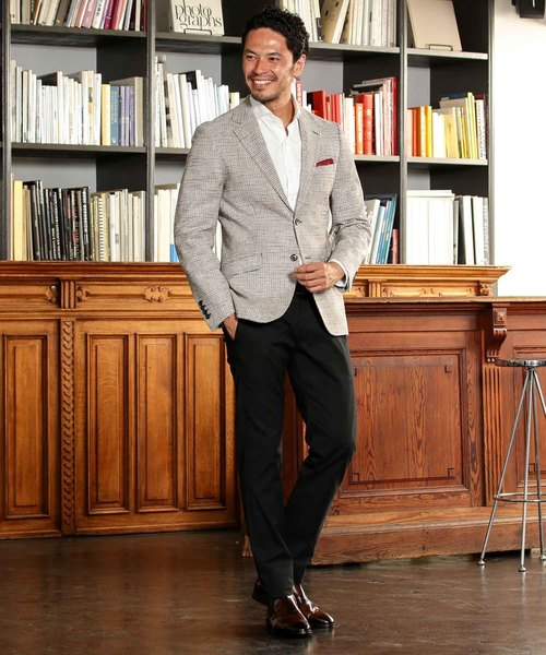 MEN'S BIGI（メンズビギ）の「モールドビーチェック テーラードジャケット（テーラードジャケット・メンズ・ベージュ/ネイビー・SS/S/M/L/LL）」の22枚目の写真