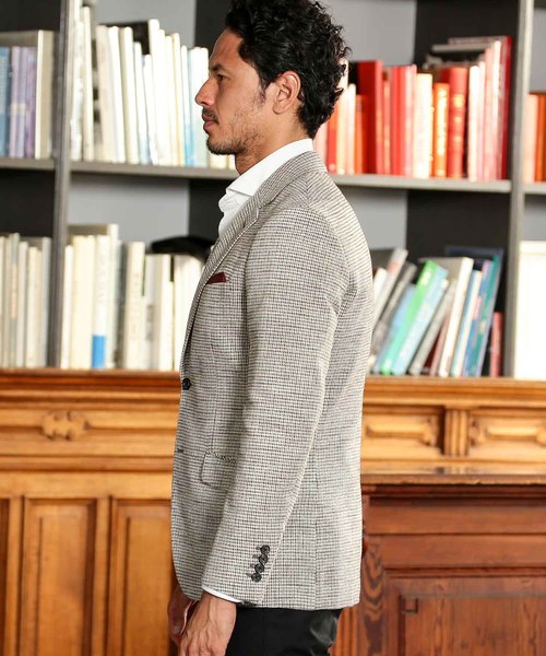 MEN'S BIGI（メンズビギ）の「モールドビーチェック テーラードジャケット（テーラードジャケット・メンズ・ベージュ/ネイビー・SS/S/M/L/LL）」の5枚目の写真